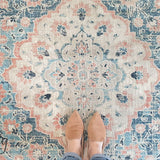 Odette Blue Medallion Vintage Rug