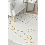 Prince Gold Contour Abstract Curves Rug