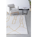 Prince Gold Contour Abstract Curves Rug