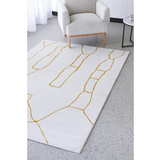 Prince Gold Contour Abstract Curves Rug
