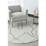Prince Grey Contour Abstract Curves Rug