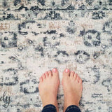 Grace Blue Faded Wash Transitional Rug