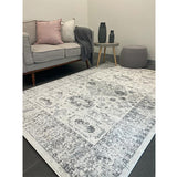 Priscilla Grey Ivory Medallion Rug