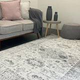 Priscilla Grey Ivory Medallion Rug