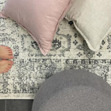 Priscilla Grey Ivory Medallion Rug