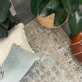 Grace Beige Medallion Faded Wash Transitional Rug