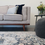Grace Blue Medallion Faded Wash Transitional Rug