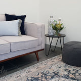 Grace Blue Medallion Faded Wash Transitional Rug