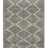 Saffia Natural Grey Zigzag Plush Boho Rug