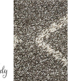 Saffia Natural Grey Zigzag Plush Boho Rug