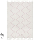 Saffia Pink Zigzag Plush Boho Rug