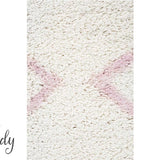 Saffia Pink Zigzag Plush Boho Rug