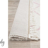Saffia Pink Zigzag Plush Boho Hallway Runner Rug