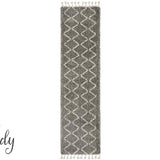 Saffia Natural Grey Zigzag Plush Boho Rug