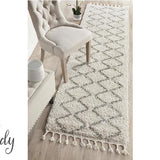 Saffia Natural Zigzag Plush Boho Rug