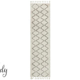 Saffia Natural Zigzag Plush Boho Rug