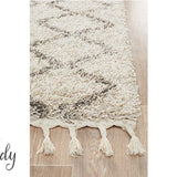 Saffia Natural Zigzag Plush Boho Rug