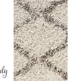 Saffia Natural Zigzag Plush Boho Hallway Runner Rug
