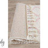 Saffia Pink Zigzag Plush Boho Rug