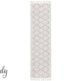 Saffia Pink Zigzag Plush Boho Hallway Runner Rug