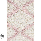 Saffia Pink Zigzag Plush Boho Hallway Runner Rug