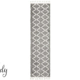 Saffia Silver Zigzag Plush Boho Rug