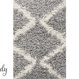 Saffia Silver Zigzag Plush Boho Rug