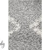 Saffia Silver Zigzag Plush Boho Rug