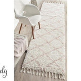 Saffia Pink Diamonds Plush Boho Rug