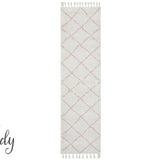 Saffia Pink Diamonds Plush Boho Rug