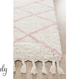Saffia Pink Diamonds Plush Boho Rug