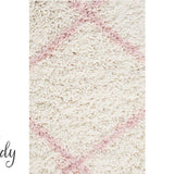 Saffia Pink Diamonds Plush Boho Rug