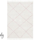 Saffia Pink Diamonds Plush Boho Rug