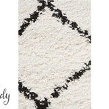 Saffia Natural Off-White Diamonds Plush Boho Rug