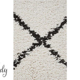 Saffia Natural Off-White Diamonds Plush Boho Rug