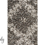 Saffia Natural Grey Ethnic Prints Plush Boho Rug