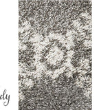 Saffia Natural Grey Ethnic Prints Plush Boho Rug