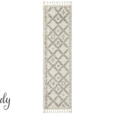 Saffia Natural Ethnic Prints Plush Boho Hallway Runner Rug