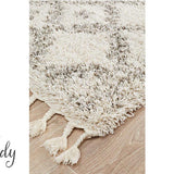Saffia Natural Ethnic Prints Plush Boho Hallway Runner Rug