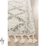Saffia Natural Ethnic Prints Plush Boho Hallway Runner Rug