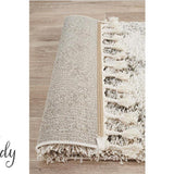 Saffia Natural Ethnic Prints Plush Boho Hallway Runner Rug