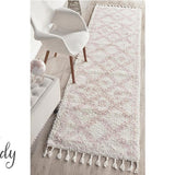 Saffia Pink Ethnic Prints Plush Boho Hallway Runner Rug