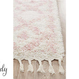 Saffia Pink Ethnic Prints Plush Boho Rug