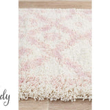 Saffia Pink Ethnic Prints Plush Boho Rug