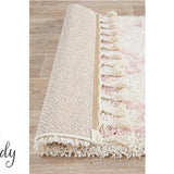 Saffia Pink Ethnic Prints Plush Boho Hallway Runner Rug