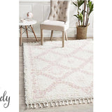 Saffia Pink Ethnic Prints Plush Boho Rug