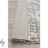 Saffia Silver Ethnic Prints Plush Boho Rug