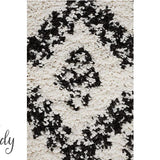 Saffia Natural Off-White Ethnic Prints Plush Boho Rug
