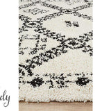 Saffia Natural Off-White Ethnic Prints Plush Boho Rug