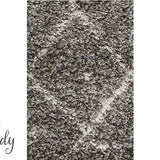 Saffia Natural Grey Tribal Imprints Plush Boho Rug